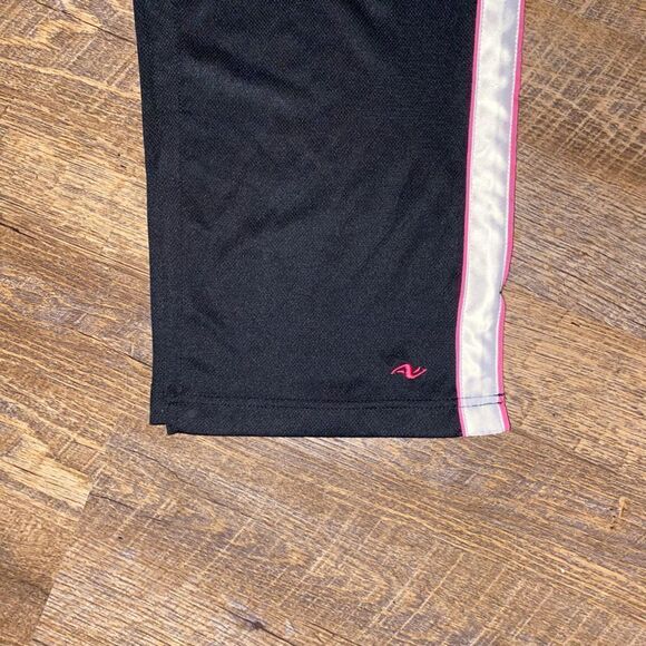 Athletic Works Black + Side White Stripe Open Ends Track Pants - EUC - LP - Picture 2 of 4